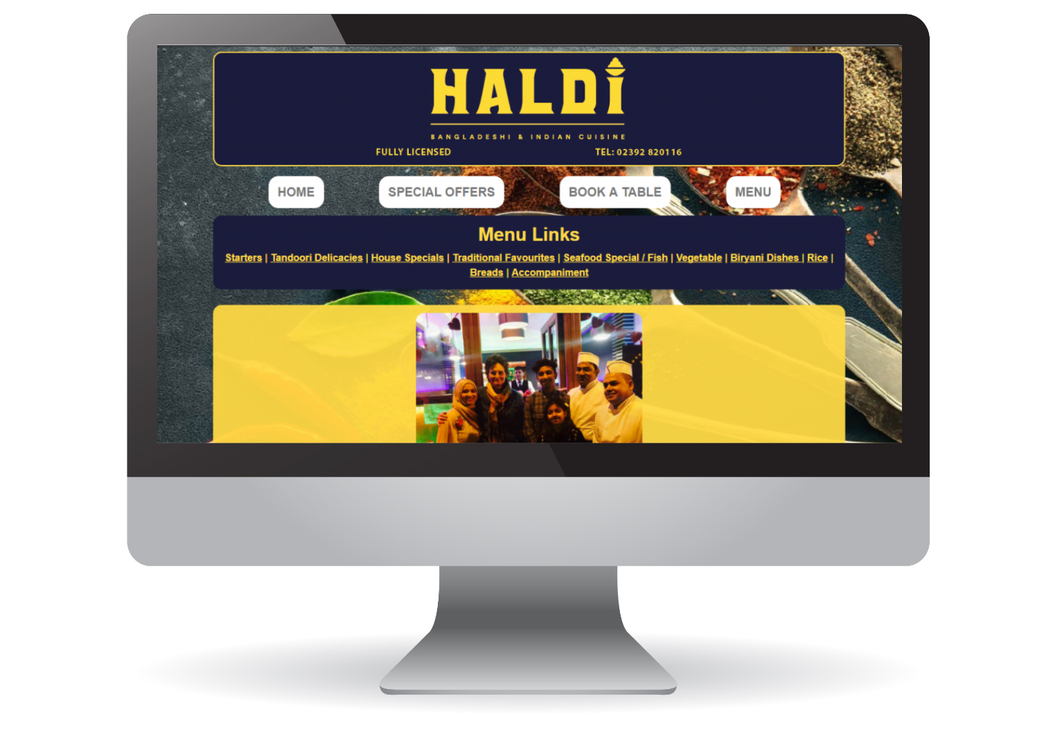 Haldi Portsmouth Desktop View