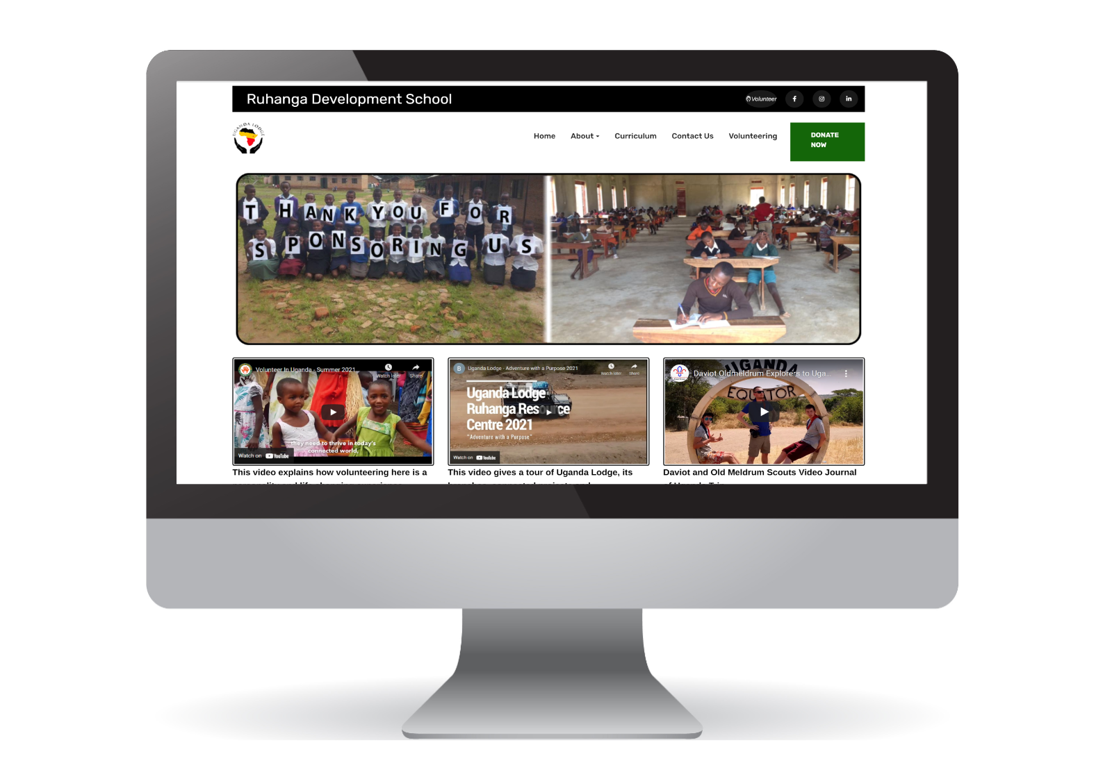 Ruhanga Development School Desktop View